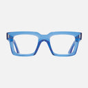 An image of the 1386 Optical Square Glasses Blue Crystal frame frontal view with arms open