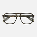An image of the 1394 Optical Aviator Glasses Striped Green Havana frame frontal view with arms closed