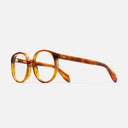 An image of the 1395 Optical Round Glasses (Small) Honey Havana frame side view with arms open