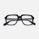 An image of the 1397 Optical Square Glasses Black frame frontal view with arms closed