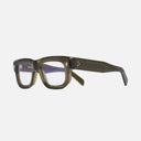 An image of the 1402 Square Optical Glasses Olive frame side view with arms open