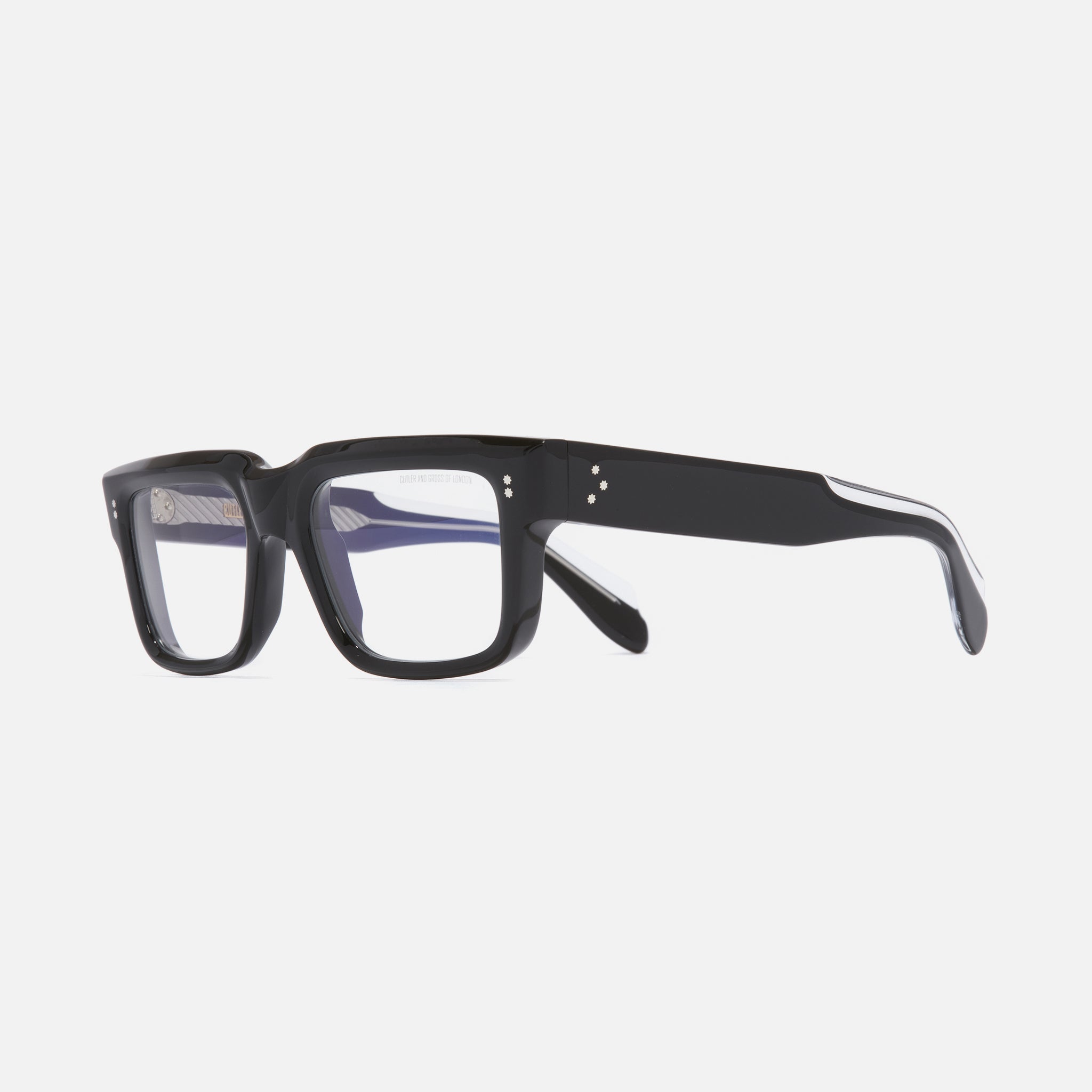 【関税込み】Cutler and Gross ブラック 1403 スクエアメガネ cutler-gross-Black-on-Crystal-