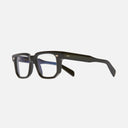 An image of the 1410 Square Optical Glasses Black frame side view with arms open