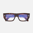An image of the 1413 Optical Rectangle Glasses Dark Turtle frame frontal view with arms closed