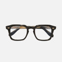 An image of the 1416 Round Opticals Black on Crystal frame frontal view with arms closed