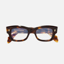 An image of the 1419 Rectangle Optical Glasses Old Brown Havana frame frontal view with arms closed