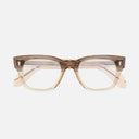 An image of the 1421 Rectangle Optical Glasses Grey on Granny Chic frame frontal view with arms closed