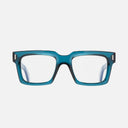 An image of the 9386 Square Optical in Deep Teal frame frontal view with arms open