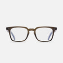 An image of the GR10 Square Opticals in Olive frame frontal view with arms open