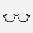 An image of the GR15 Aviator Opticals in Black frame frontal view with arms open