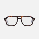 An image of the GR15 Aviator Opticals in Multi Havana frame frontal view with arms open