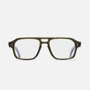 An image of the GR15 Aviator Opticals in Multi Olive frame frontal view with arms open
