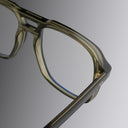 An image of the 1394 Aviator Optical in Multigreen frame detail close up from right side view
