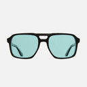 An image of the 1394 Aviator Sunglasses in Black frame frontal view with arms open