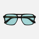 An image of the 1394 Aviator Sunglasses in Black frame frontal view with arms closed