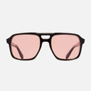 An image of the 1394 Aviator Sunglasses Black frame frontal view with arms open