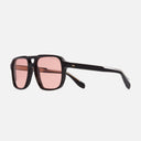 An image of the 1394 Aviator Sunglasses Black frame side view with arms open