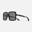 An image of the 1398 Square Sunglasses Black Out frame side view with arms open