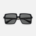 An image of the 1398 Square Sunglasses Black Out frame frontal view with arms closed