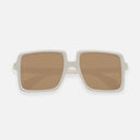 An image of the 1398 Square Sunglasses Bone frame frontal view with arms closed