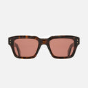 An image of the 1432 Square Sunglasses in Dark Havana frame frontal view with arms open