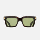 An image of the 9386 Square Sunglasses in Dark Havana frame frontal view with arms open