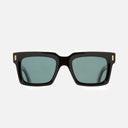 An image of the 9386 Square Sunglasses in Black frame frontal view with arms open