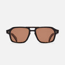 An image of the GR15 Aviator Sunglasses in Black on Havana frame frontal view with arms open