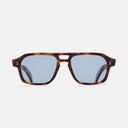 An image of the GR15 Aviator Sunglasses in Havana frame frontal view with arms open