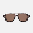 An image of the GR15 Aviator Sunglasses in Grey Havana frame frontal view with arms open
