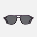 An image of the GR15 Aviator Sunglasses in Dark Grey frame frontal view with arms open