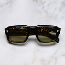 An image of the 9495 Rectangle Sunglasses in Black on Havana frame frontal view with arms closed marble background 