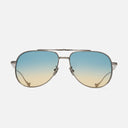 An image of the Sloane 1423 Aviator Sunglasses in Gun Metal frame frontal view with arms open