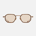An image of the Cutler and Gross Carlyle 1437 in Antique Gold/Havana frame frontal view with arms open in white background.