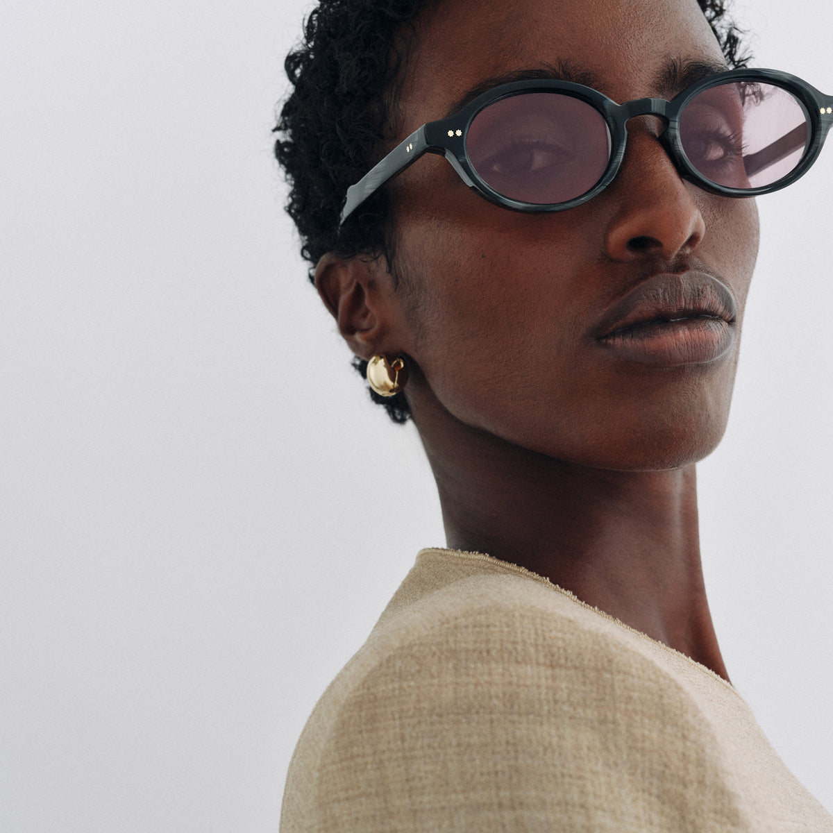 Cutler and Gross acetate eyewear with substantial frame proportions