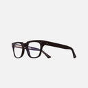 An image of the 1381 Blue Light Filter Square Opticals in Black frame side view with arms open