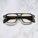 An image of the GR15 Aviator Opticals in Multi Havana frame frontal view with arms closed marble background