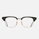 An image of the 0004 Kingsman Round Opticals in Black/Havana frame frontal view with arms open
