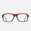 An image of the 0847 Kingsman Aviator Opticals (Small) in Red Havana frame frontal view with arms open