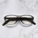 An image of the 0847 Kingsman Aviator Opticals (Small) in Pewter Grey frame frontal view with arms closed marble background