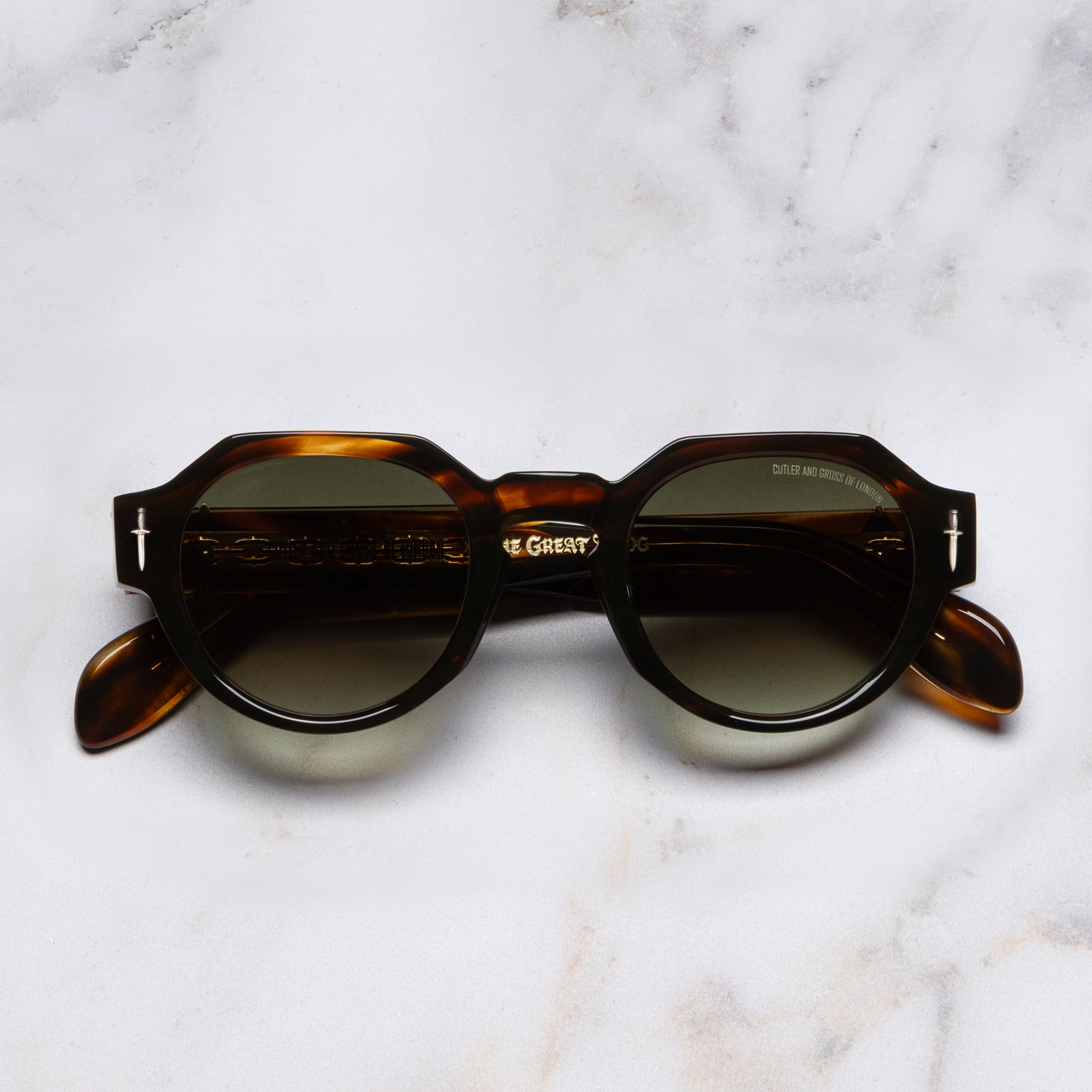 CUTLER AND GROSS オーバルサングラス ブラウン CUTLER & GROSS：サングラス メンズ - ブラウン | GIGLIO.COM