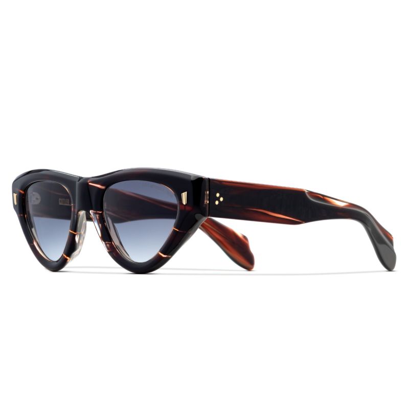 9926 Cat Eye Sunglasses-Striped Brown Havana