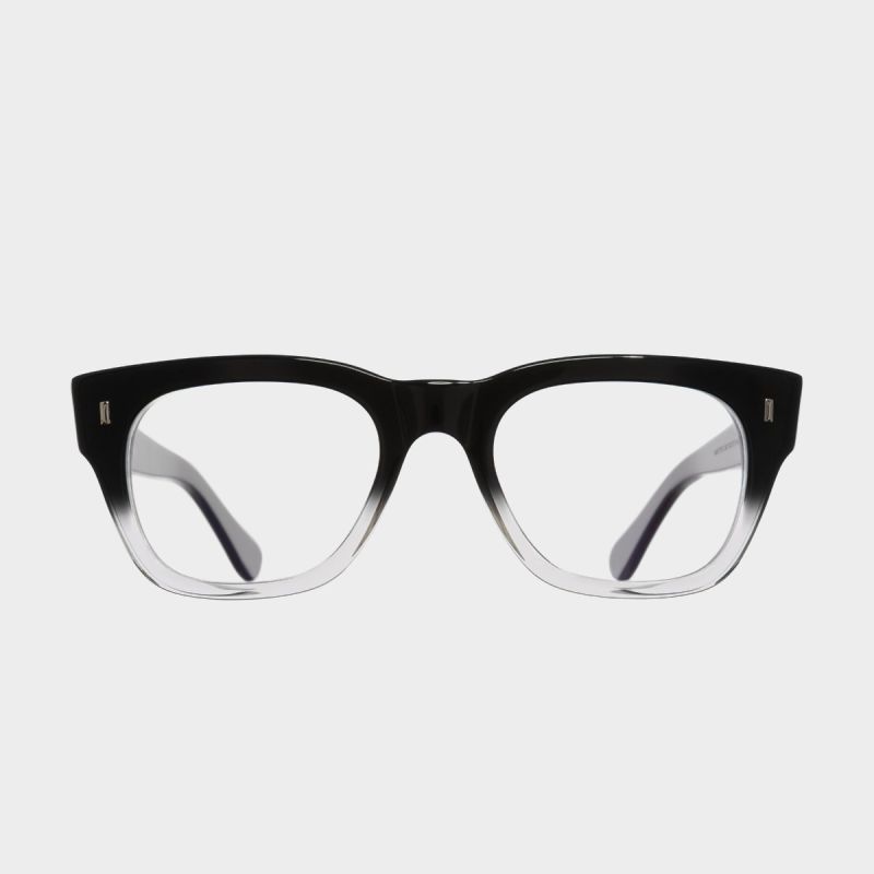 0772V2 Optical Square Glasses-Black to Clear Fade