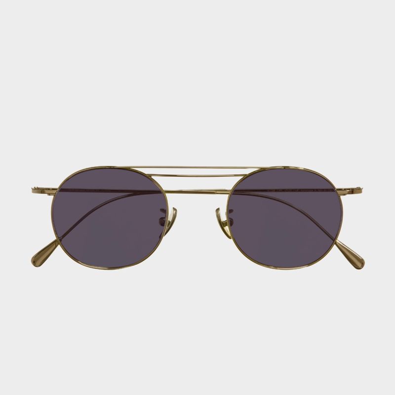 1268 Gold Plated Round Sunglasses