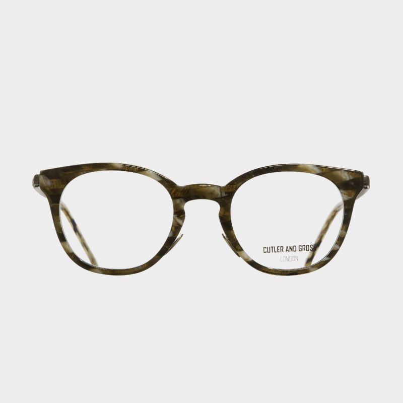 1275 Optical Round Glasses-Green Tweed