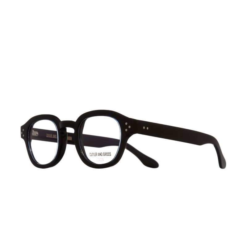 1290 Optical Square Glasses-Blue on Black