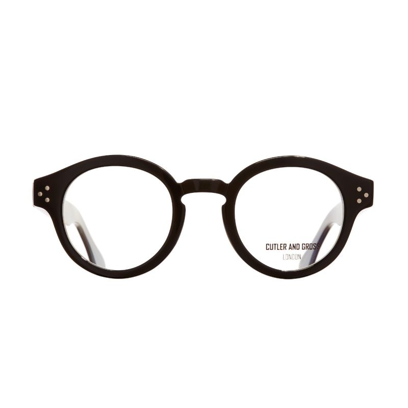 1291 Optical Round Glasses-Black on Grey Horn