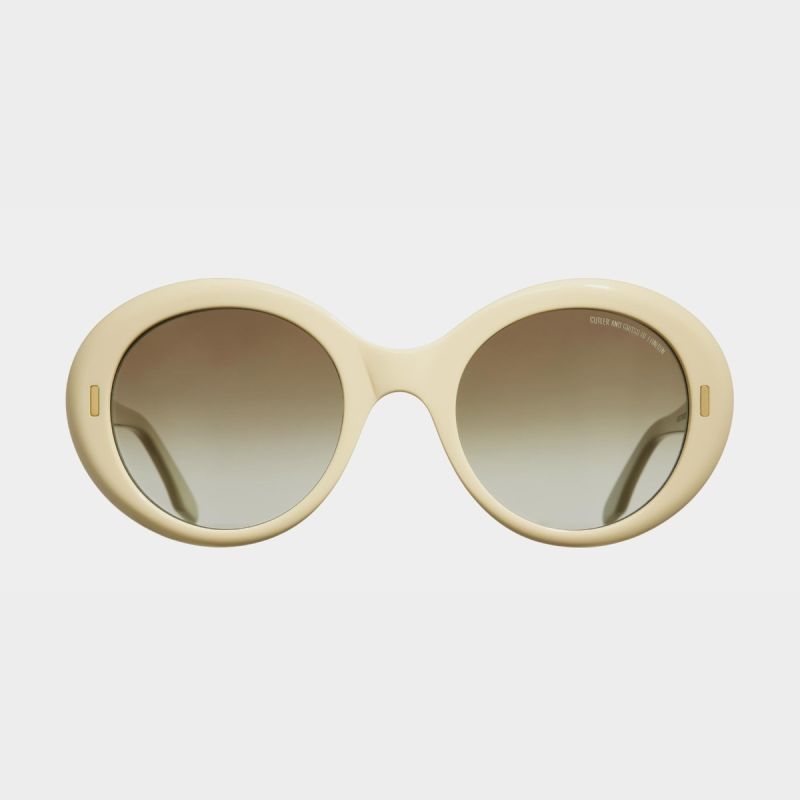1327 Oversize Round Sunglasses-Cream
