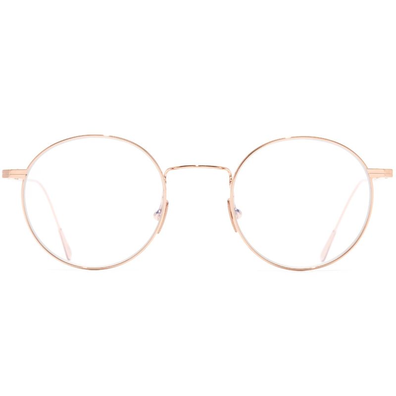 0001 Round Optical Glasses-18K Rose Gold