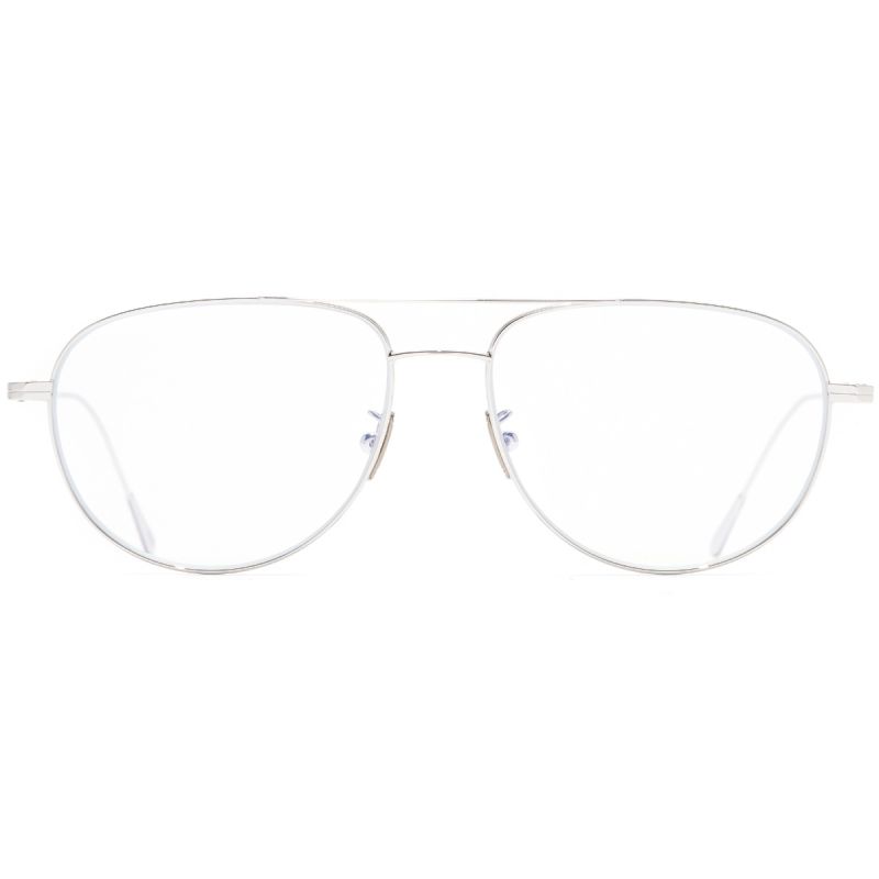 0002 Aviator Optical Glasses-White Gold Rhodium 18K